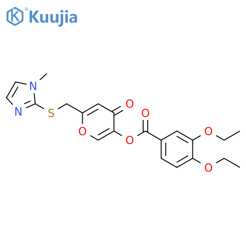 6-{(1-methyl-1H-imidazol-2-yl)sulfanylmethyl}-4-oxo-4H-pyran-3-yl 3,4-diethoxybenzoate structure