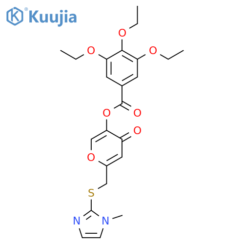 6-{(1-methyl-1H-imidazol-2-yl)sulfanylmethyl}-4-oxo-4H-pyran-3-yl 3,4,5-triethoxybenzoate structure