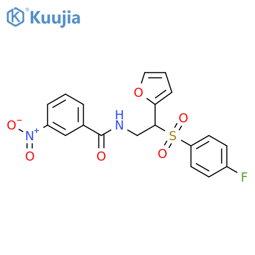 N-2-(4-fluorobenzenesulfonyl)-2-(furan-2-yl)ethyl-3-nitrobenzamide structure