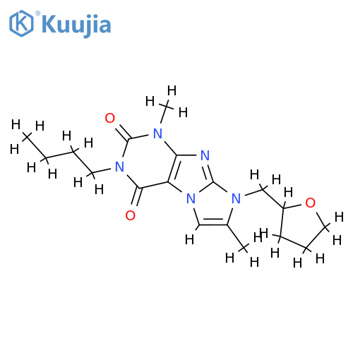 3-butyl-1,7-dimethyl-8-(oxolan-2-yl)methyl-1H,2H,3H,4H,8H-imidazo1,2-gpurine-2,4-dione structure