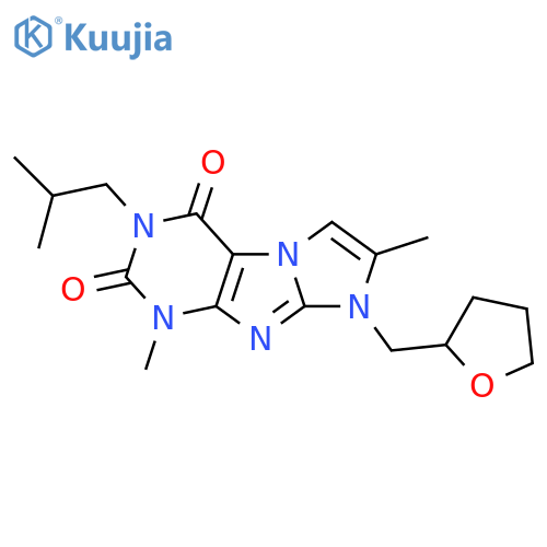 1,7-dimethyl-3-(2-methylpropyl)-8-(oxolan-2-yl)methyl-1H,2H,3H,4H,8H-imidazo1,2-gpurine-2,4-dione structure