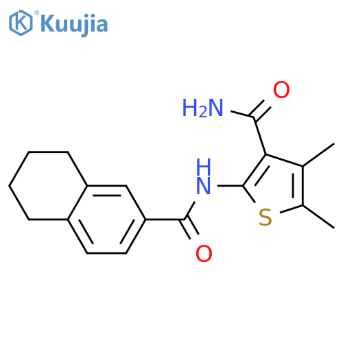 4,5-dimethyl-2-(5,6,7,8-tetrahydronaphthalene-2-amido)thiophene-3-carboxamide structure