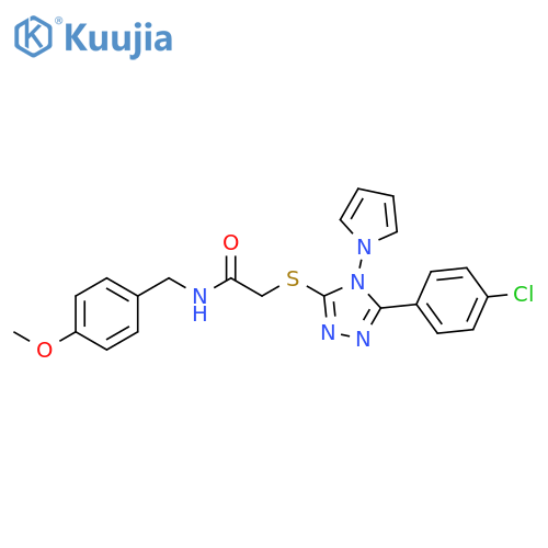 2-{5-(4-chlorophenyl)-4-(1H-pyrrol-1-yl)-4H-1,2,4-triazol-3-ylsulfanyl}-N-(4-methoxyphenyl)methylacetamide structure