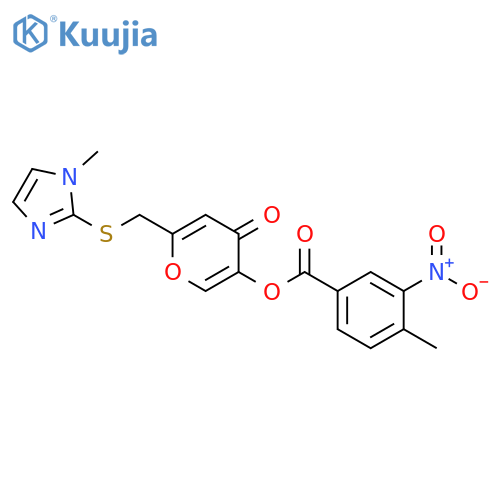 6-{(1-methyl-1H-imidazol-2-yl)sulfanylmethyl}-4-oxo-4H-pyran-3-yl 4-methyl-3-nitrobenzoate structure