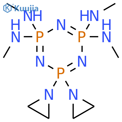 6,6-Bis(aziridin-1-yl)-2-N,2-N',4-N,4-N'-tetramethyl-1,3,5-triaza-2lambda5,4lambda5,6lambda5-triphosphacyclohexa-1,3,5-triene-2,2,4,4-tetramine structure