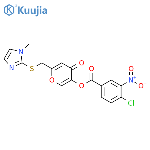 6-{(1-methyl-1H-imidazol-2-yl)sulfanylmethyl}-4-oxo-4H-pyran-3-yl 4-chloro-3-nitrobenzoate structure