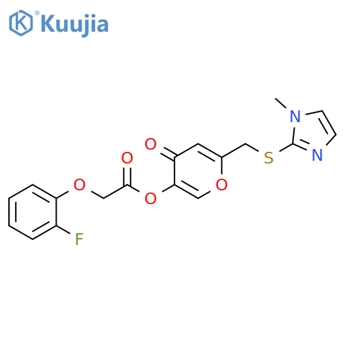 6-{(1-methyl-1H-imidazol-2-yl)sulfanylmethyl}-4-oxo-4H-pyran-3-yl 2-(2-fluorophenoxy)acetate structure