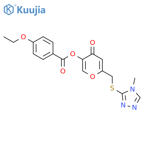 6-{(4-methyl-4H-1,2,4-triazol-3-yl)sulfanylmethyl}-4-oxo-4H-pyran-3-yl 4-ethoxybenzoate structure