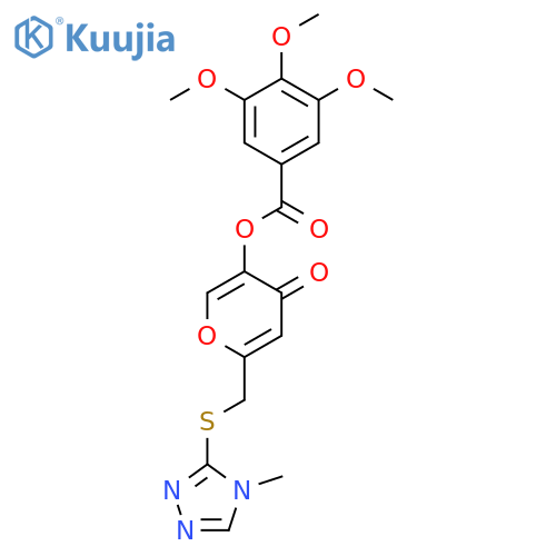 6-{(4-methyl-4H-1,2,4-triazol-3-yl)sulfanylmethyl}-4-oxo-4H-pyran-3-yl 3,4,5-trimethoxybenzoate structure