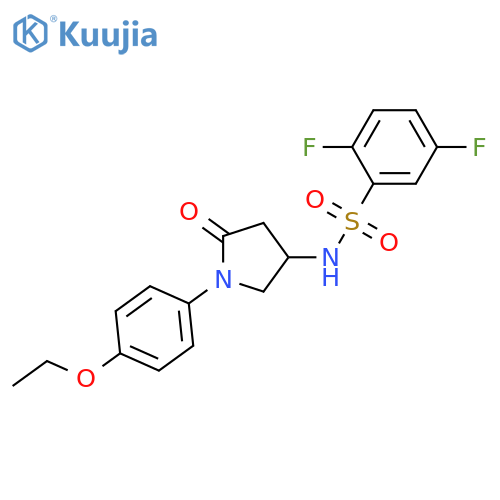 N-1-(4-ethoxyphenyl)-5-oxopyrrolidin-3-yl-2,5-difluorobenzene-1-sulfonamide structure