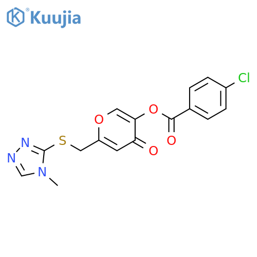 6-{(4-methyl-4H-1,2,4-triazol-3-yl)sulfanylmethyl}-4-oxo-4H-pyran-3-yl 4-chlorobenzoate structure