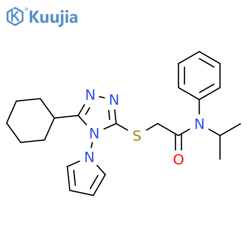 2-{5-cyclohexyl-4-(1H-pyrrol-1-yl)-4H-1,2,4-triazol-3-ylsulfanyl}-N-phenyl-N-(propan-2-yl)acetamide structure