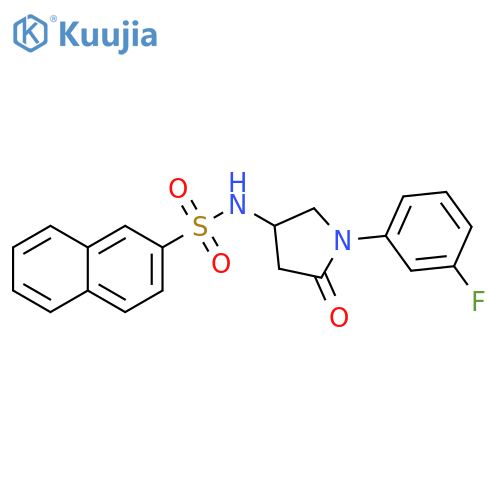 N-1-(3-fluorophenyl)-5-oxopyrrolidin-3-ylnaphthalene-2-sulfonamide structure