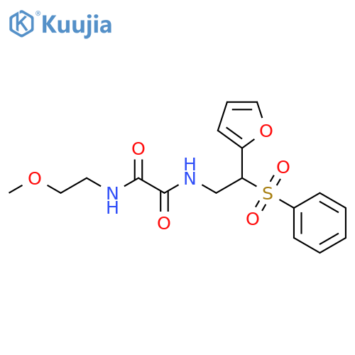N'-2-(benzenesulfonyl)-2-(furan-2-yl)ethyl-N-(2-methoxyethyl)ethanediamide structure