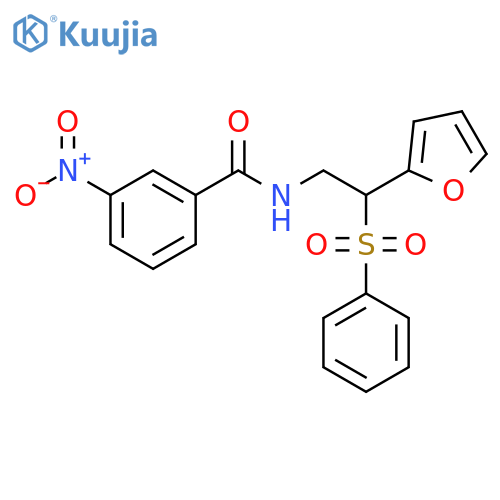 N-2-(benzenesulfonyl)-2-(furan-2-yl)ethyl-3-nitrobenzamide structure