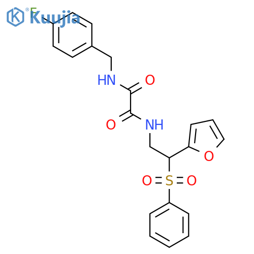 N-2-(benzenesulfonyl)-2-(furan-2-yl)ethyl-N'-(4-fluorophenyl)methylethanediamide structure