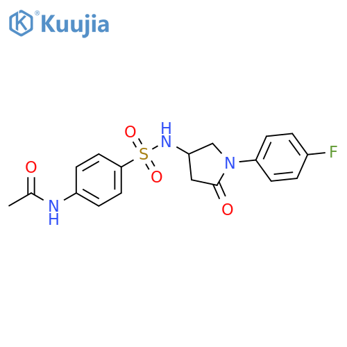 N-(4-{1-(4-fluorophenyl)-5-oxopyrrolidin-3-ylsulfamoyl}phenyl)acetamide structure