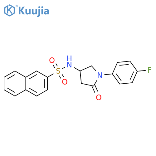 N-1-(4-fluorophenyl)-5-oxopyrrolidin-3-ylnaphthalene-2-sulfonamide structure