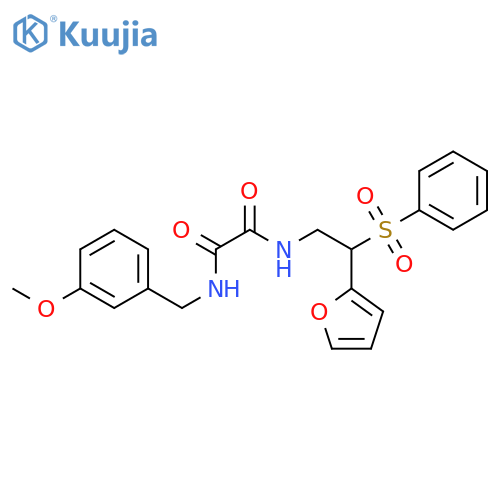 N-2-(benzenesulfonyl)-2-(furan-2-yl)ethyl-N'-(3-methoxyphenyl)methylethanediamide structure