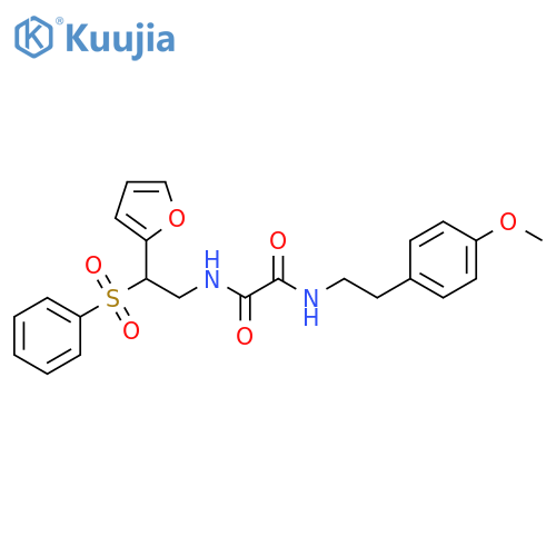 Ethanediamide, N1-[2-(2-furanyl)-2-(phenylsulfonyl)ethyl]-N2-[2-(4-methoxyphenyl)ethyl]- structure