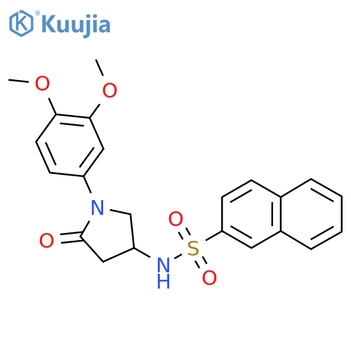 N-1-(3,4-dimethoxyphenyl)-5-oxopyrrolidin-3-ylnaphthalene-2-sulfonamide structure