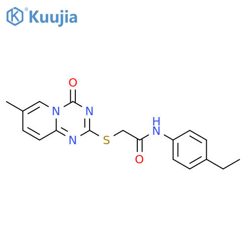 N-(4-ethylphenyl)-2-({7-methyl-4-oxo-4H-pyrido1,2-a1,3,5triazin-2-yl}sulfanyl)acetamide structure