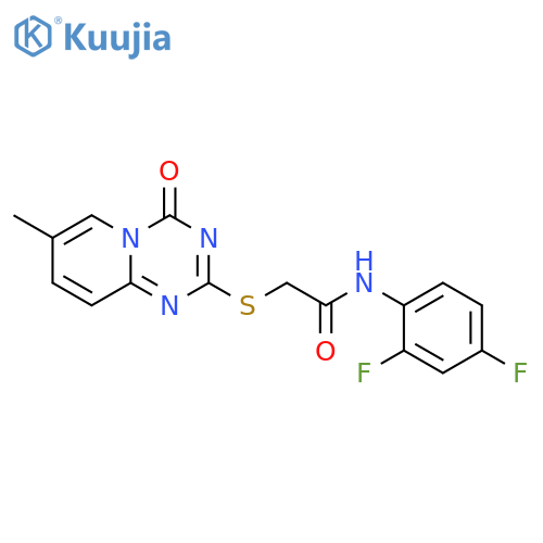 N-(2,4-difluorophenyl)-2-({7-methyl-4-oxo-4H-pyrido1,2-a1,3,5triazin-2-yl}sulfanyl)acetamide structure