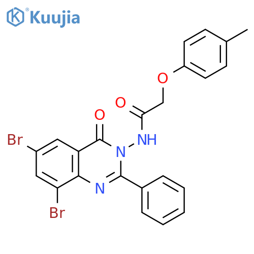 Acetamide,N-(6,8-dibromo-4-oxo-2-phenyl-3(4H)-quinazolinyl)-2-(4-methylphenoxy)- structure