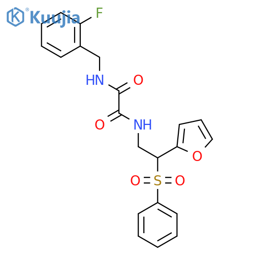 N-2-(benzenesulfonyl)-2-(furan-2-yl)ethyl-N'-(2-fluorophenyl)methylethanediamide structure