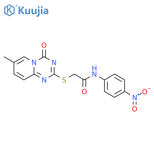 2-({7-methyl-4-oxo-4H-pyrido1,2-a1,3,5triazin-2-yl}sulfanyl)-N-(4-nitrophenyl)acetamide structure