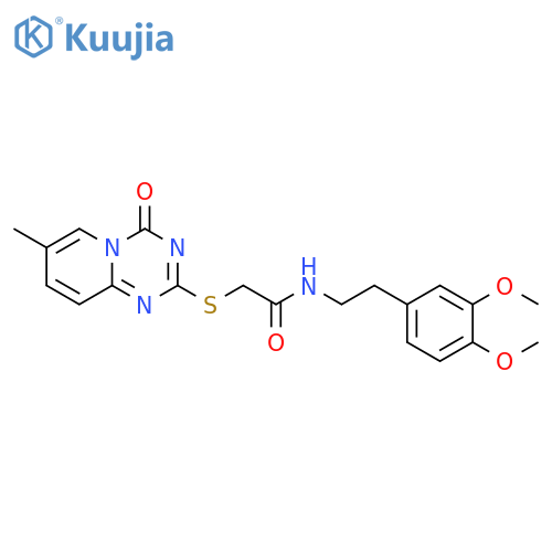 N-2-(3,4-dimethoxyphenyl)ethyl-2-({7-methyl-4-oxo-4H-pyrido1,2-a1,3,5triazin-2-yl}sulfanyl)acetamide structure