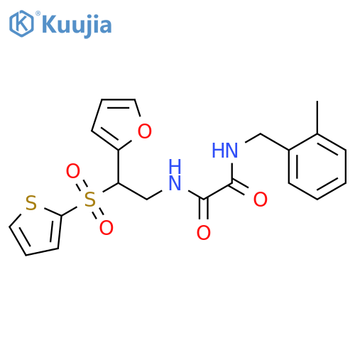 N-2-(furan-2-yl)-2-(thiophene-2-sulfonyl)ethyl-N'-(2-methylphenyl)methylethanediamide structure