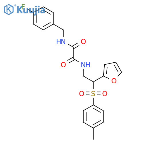 N'-(4-fluorophenyl)methyl-N-2-(furan-2-yl)-2-(4-methylbenzenesulfonyl)ethylethanediamide structure