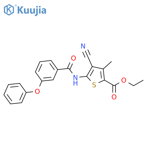 ethyl 4-cyano-3-methyl-5-(3-phenoxybenzamido)thiophene-2-carboxylate structure