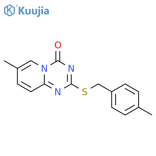 7-methyl-2-{(4-methylphenyl)methylsulfanyl}-4H-pyrido1,2-a1,3,5triazin-4-one structure