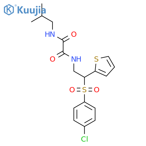 N'-2-(4-chlorobenzenesulfonyl)-2-(thiophen-2-yl)ethyl-N-(2-methylpropyl)ethanediamide structure
