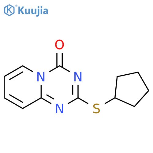 2-(cyclopentylsulfanyl)-4H-pyrido1,2-a1,3,5triazin-4-one structure