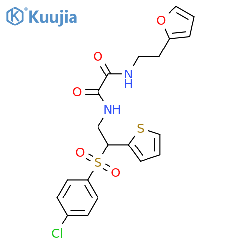 N'-2-(4-chlorobenzenesulfonyl)-2-(thiophen-2-yl)ethyl-N-2-(furan-2-yl)ethylethanediamide structure
