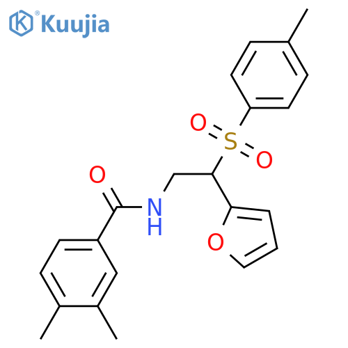 N-2-(furan-2-yl)-2-(4-methylbenzenesulfonyl)ethyl-3,4-dimethylbenzamide structure