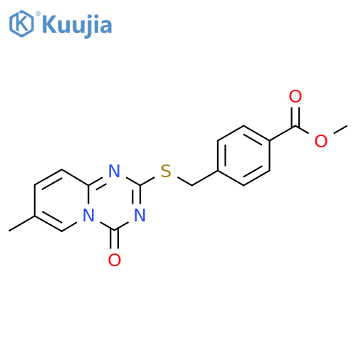 methyl 4-({7-methyl-4-oxo-4H-pyrido1,2-a1,3,5triazin-2-yl}sulfanyl)methylbenzoate structure