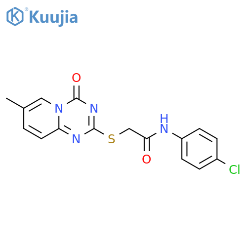 N-(4-chlorophenyl)-2-({7-methyl-4-oxo-4H-pyrido1,2-a1,3,5triazin-2-yl}sulfanyl)acetamide structure