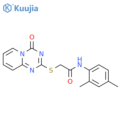 N-(2,4-dimethylphenyl)-2-({4-oxo-4H-pyrido1,2-a1,3,5triazin-2-yl}sulfanyl)acetamide structure