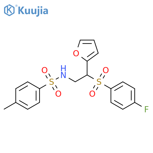 N-2-(4-fluorobenzenesulfonyl)-2-(furan-2-yl)ethyl-4-methylbenzene-1-sulfonamide structure