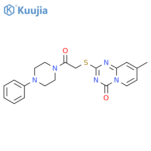 8-methyl-2-{2-oxo-2-(4-phenylpiperazin-1-yl)ethylsulfanyl}-4H-pyrido1,2-a1,3,5triazin-4-one structure
