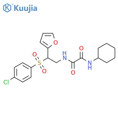 N-2-(4-chlorobenzenesulfonyl)-2-(furan-2-yl)ethyl-N'-cyclohexylethanediamide structure