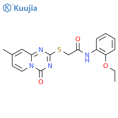 N-(2-ethoxyphenyl)-2-({8-methyl-4-oxo-4H-pyrido1,2-a1,3,5triazin-2-yl}sulfanyl)acetamide structure