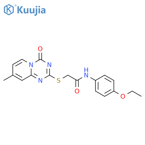 N-(4-ethoxyphenyl)-2-({8-methyl-4-oxo-4H-pyrido1,2-a1,3,5triazin-2-yl}sulfanyl)acetamide structure