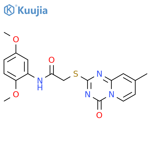 N-(2,5-dimethoxyphenyl)-2-({8-methyl-4-oxo-4H-pyrido1,2-a1,3,5triazin-2-yl}sulfanyl)acetamide structure