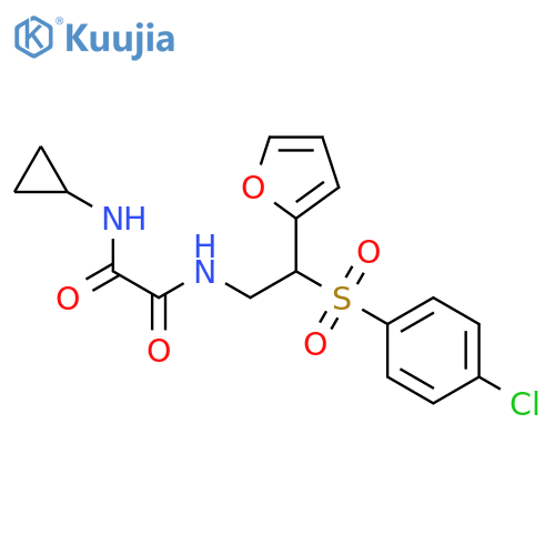 N'-2-(4-chlorobenzenesulfonyl)-2-(furan-2-yl)ethyl-N-cyclopropylethanediamide structure
