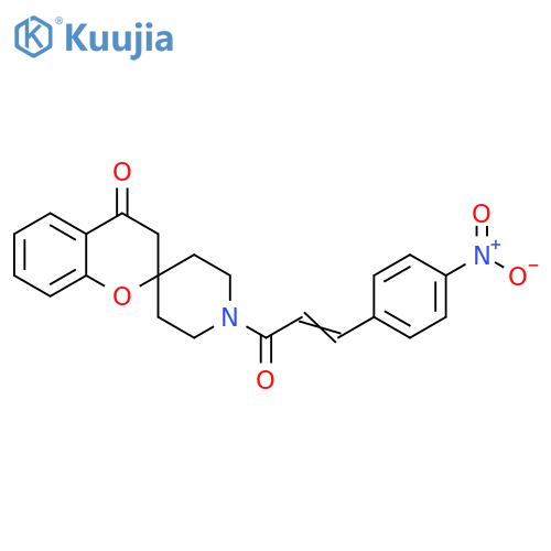 1'-(2Z)-3-(4-nitrophenyl)prop-2-enoyl-3,4-dihydrospiro1-benzopyran-2,4'-piperidine-4-one structure